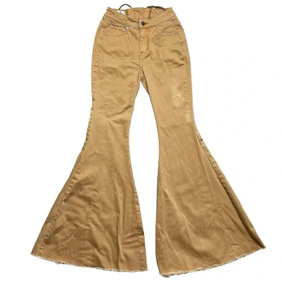 Free People We The Free Lace Up Back Extreme Flare High Rise SZ 24 CRVY - Picture 2 of 12